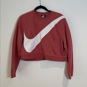 Nike Women's Cropped Pink Sweatshirt
